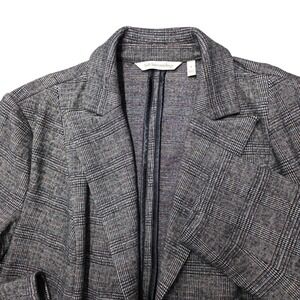 Soft Surroundings Plaid Blazer Jacket Women's Size S Open Front Button Detail